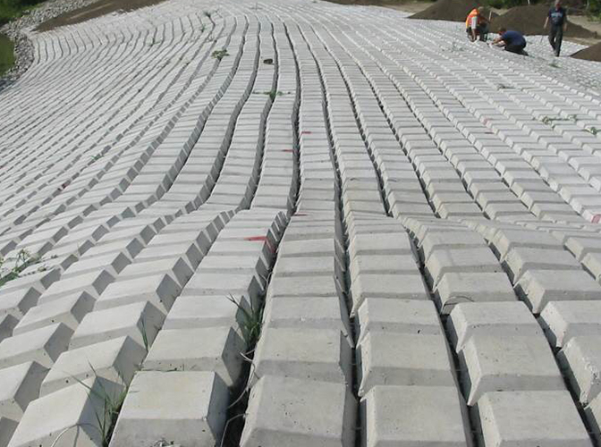 A photograph of cable and concrete on site 